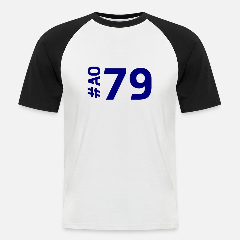 Das AO79 - Männer Baseball-T-Shirt - Weiß/Schwarz