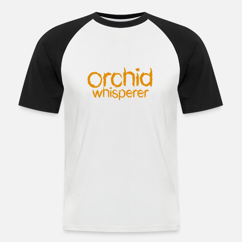 Orchideen Flüsterer Text - Männer Baseball-T-Shirt - Weiß/Schwarz