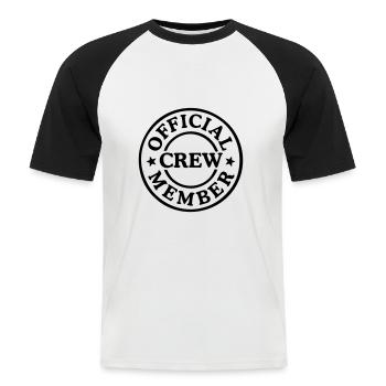 Membre d'équipage officiel * Team Team Member - T-shirt baseball manches courtes Homme - blanc/noir - Devant - Nik (191cm)
