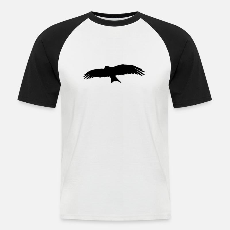 Vogel - Männer Baseball-T-Shirt - Weiß/Schwarz