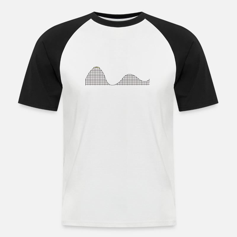 Achterbahn Rollercoaster Leben Integralrechnung - Männer Baseball-T-Shirt - Weiß/Schwarz