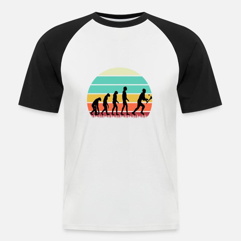 Die Evolution von Hurling - Männer Baseball-T-Shirt - Weiß/Schwarz