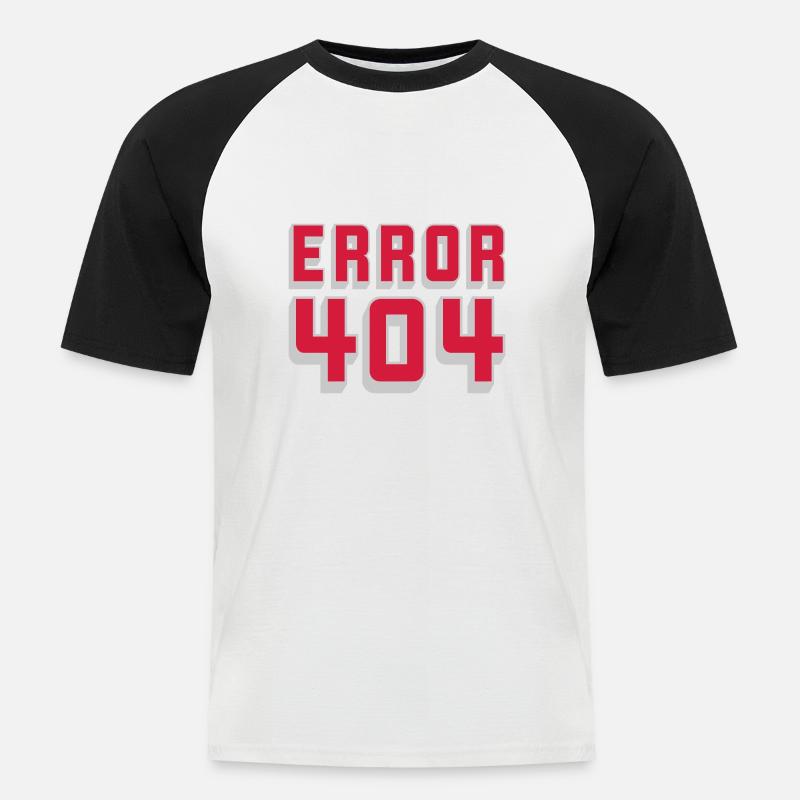 Verbindung Problem Error 404 - Männer Baseball-T-Shirt - Weiß/Schwarz