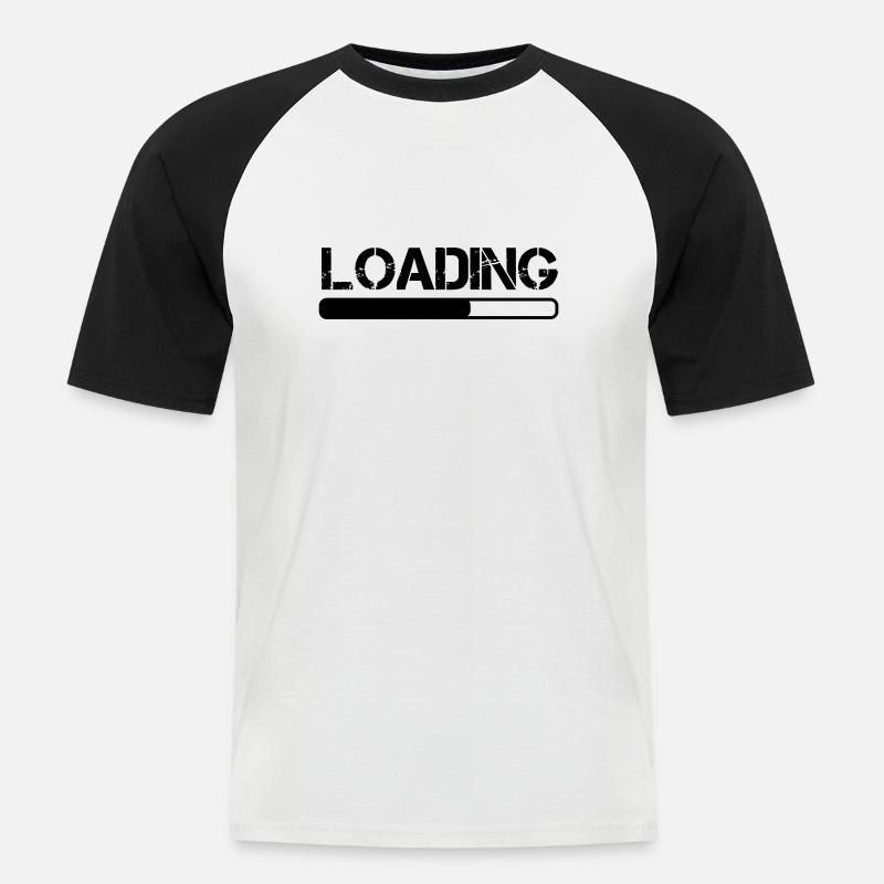 loading - Männer Baseball-T-Shirt - Weiß/Schwarz