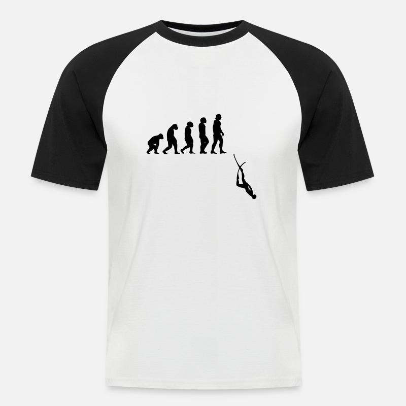 Evolution Apnoe Tauchen - Männer Baseball-T-Shirt - Weiß/Schwarz