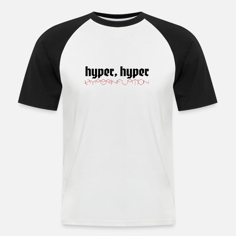 hyper hyper hyperinflation - Men's Baseball T-Shirt - white/black