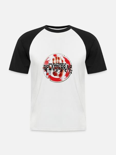 SplaTTerRAP AuFKLeBeR LoGo - Männer Baseball-T-Shirt - Weiß/Schwarz