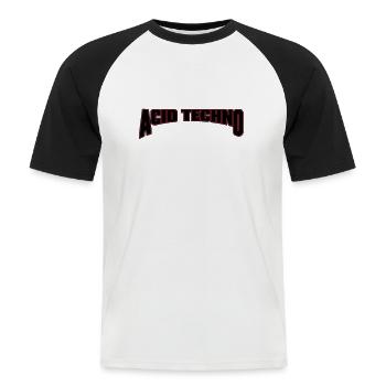Acid Techno - Men's Baseball T-Shirt - white/black - Front - Nik (191cm)