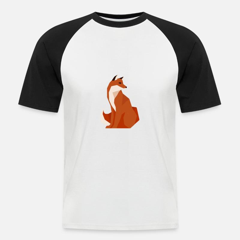Fuchs - Männer Baseball-T-Shirt - Weiß/Schwarz