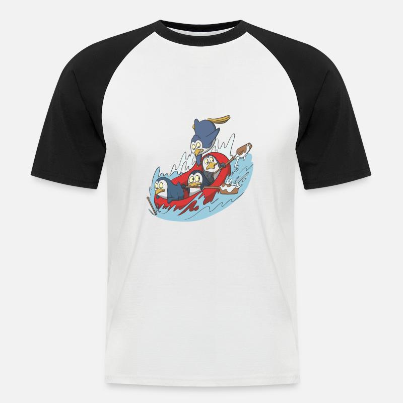 Wildwasser Rafting Geschenk Idee - Männer Baseball-T-Shirt - Weiß/Schwarz