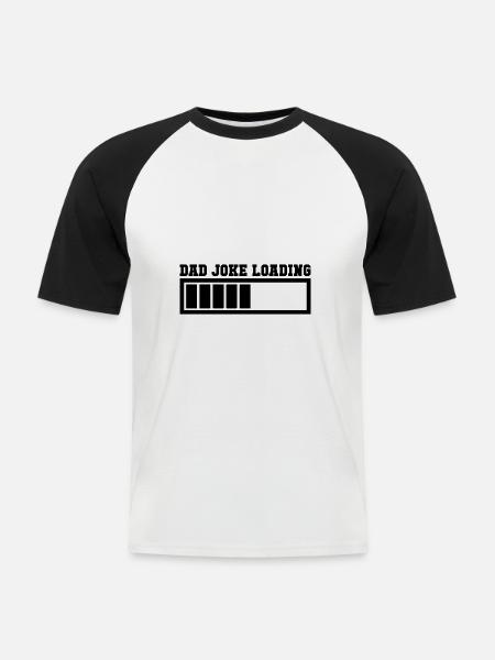 Dad Joke Loading Geschenk - Männer Baseball-T-Shirt - Weiß/Schwarz