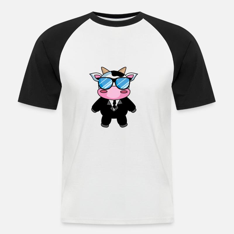 Security oder eher SeKUHrity? - Männer Baseball-T-Shirt - Weiß/Schwarz