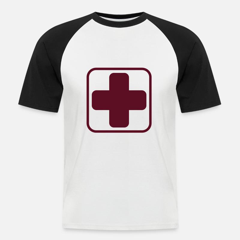 Help App 2 Frame Boarder - Männer Baseball-T-Shirt - Weiß/Schwarz
