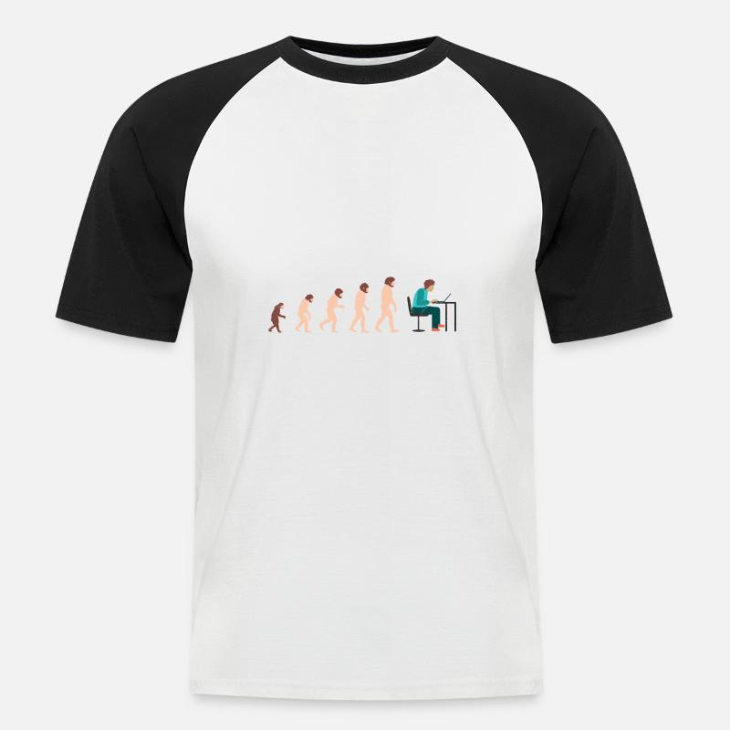 Evolution Developer Programmer Geschenkidee - Männer Baseball-T-Shirt - Weiß/Schwarz