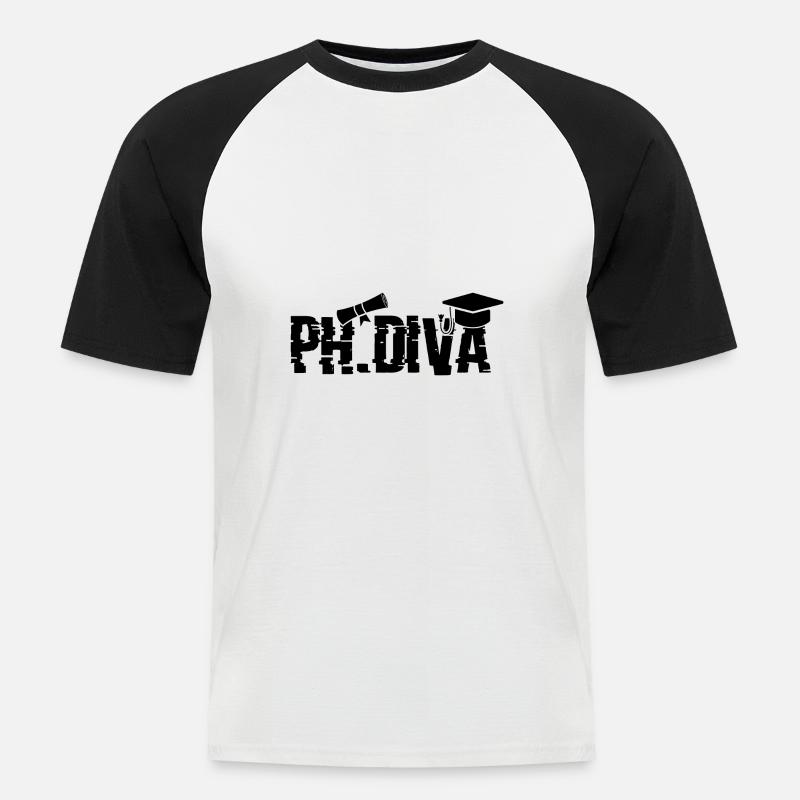 Phd Diva Phdiva Abschluss Geschenk - Männer Baseball-T-Shirt - Weiß/Schwarz