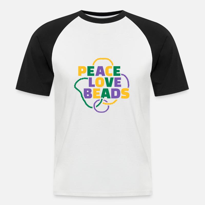 Mardi Gras - Männer Baseball-T-Shirt - Weiß/Schwarz