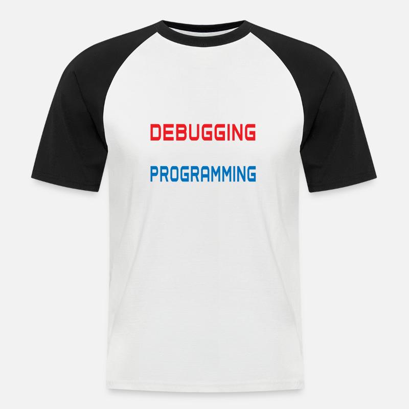 Debugging programming - Men's Baseball T-Shirt - white/black