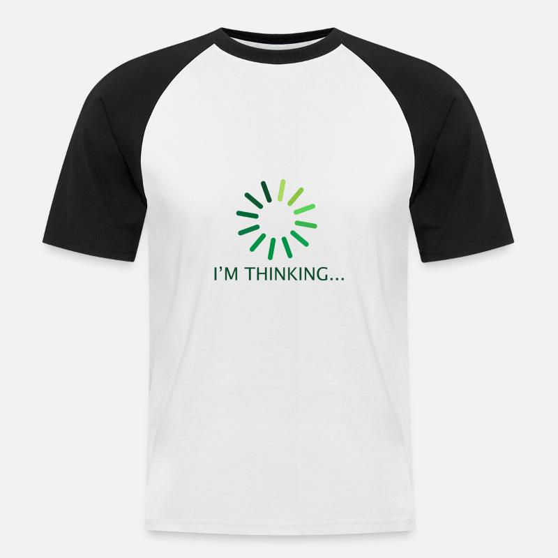 I'm thinking Geschenk Programmierer Nerd - Männer Baseball-T-Shirt - Weiß/Schwarz