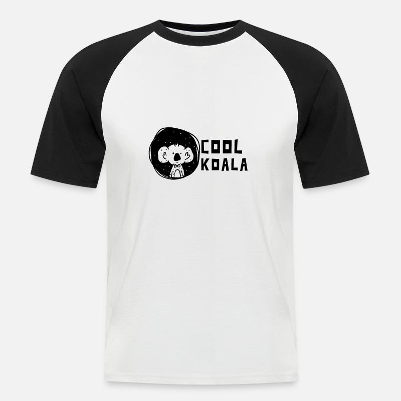 Koala Cool Koala Geschenk - Männer Baseball-T-Shirt - Weiß/Schwarz