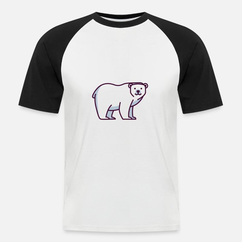 Eisbär - Männer Baseball-T-Shirt - Weiß/Schwarz