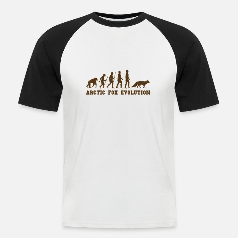 Arctic Fox Evolution - Männer Baseball-T-Shirt - Weiß/Schwarz