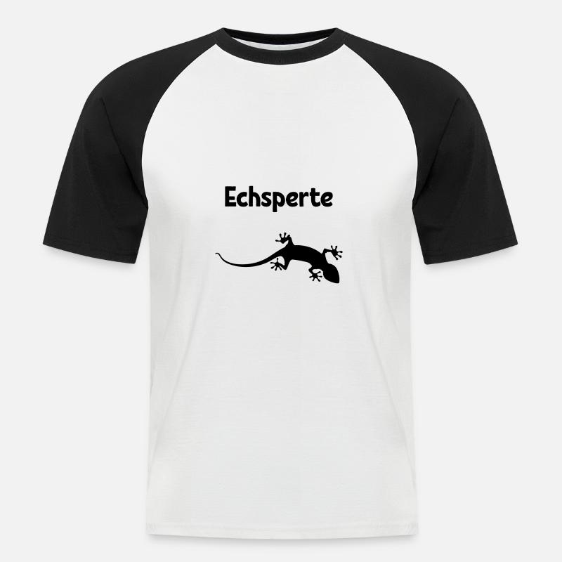 Echsperte Geschenk Spruch Reptilien Eidechse - Männer Baseball-T-Shirt - Weiß/Schwarz