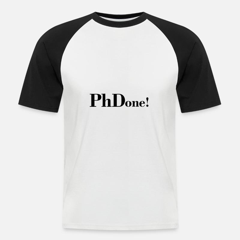 Ph.d.-studerende gave - Kortærmet herre-baseballshirt - hvid/sort