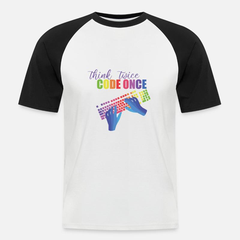 Programmierer - Männer Baseball-T-Shirt - Weiß/Schwarz