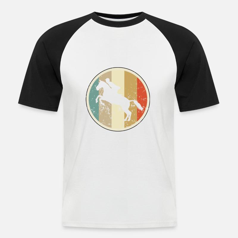 Springreiten Springreiter Springreiterin - Männer Baseball-T-Shirt - Weiß/Schwarz