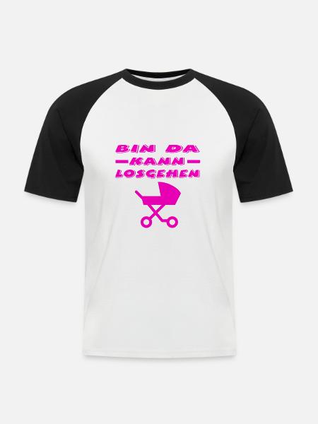 Baby - Männer Baseball-T-Shirt - Weiß/Schwarz