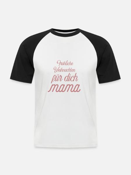 Fröhliche Weihnachten Mama - Männer Baseball-T-Shirt - Weiß/Schwarz