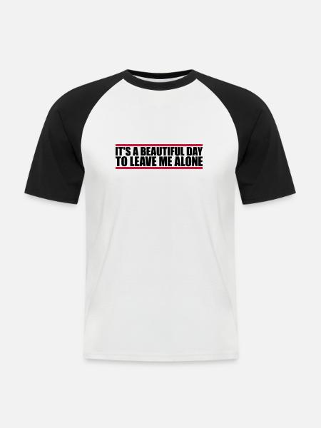 leave me alone day - Men's Baseball T-Shirt - white/black