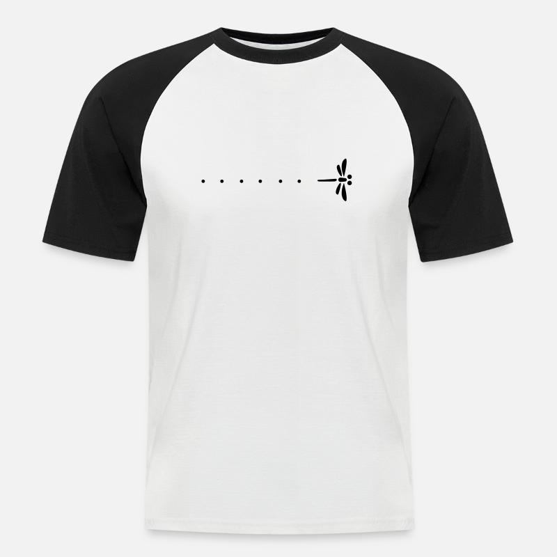 Passage libllule und Erstaunen - Männer Baseball-T-Shirt - Weiß/Schwarz