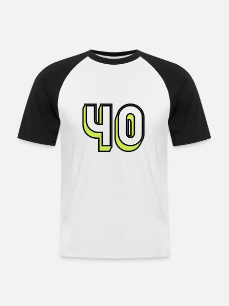 40. BIRTHDAY. HAPPY BIRTHDAY. - Men's Baseball T-Shirt - white/black