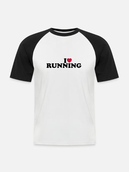 I love running - Men's Baseball T-Shirt - white/black