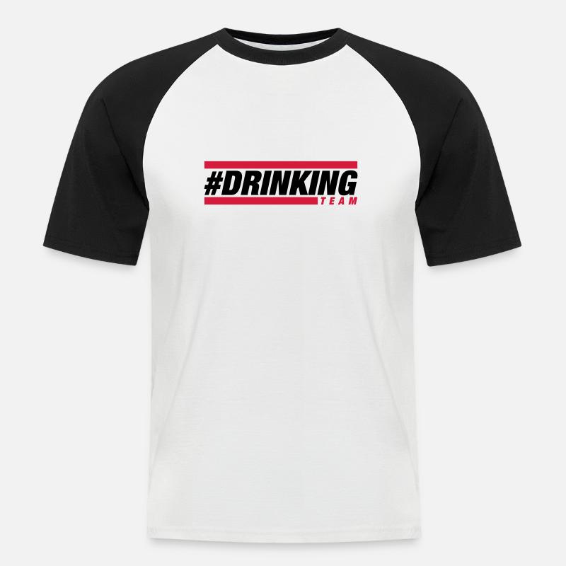 drinking_team_au2 - Männer Baseball-T-Shirt - Weiß/Schwarz