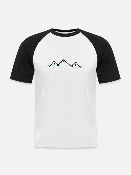 Mountains - Männer Baseball-T-Shirt - Weiß/Schwarz