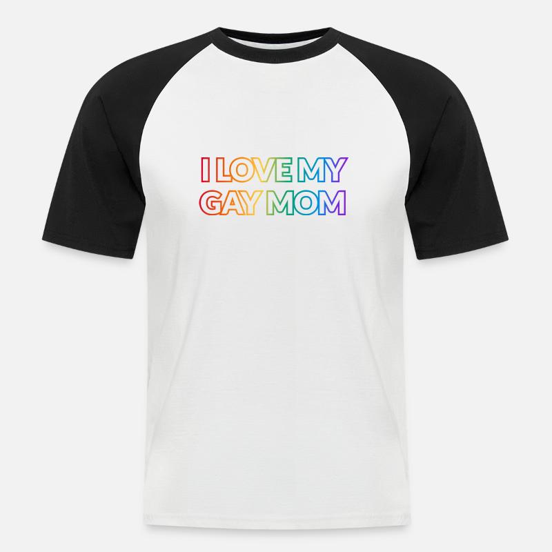 Ich liebe meine schwule Mutter - Männer Baseball-T-Shirt - Weiß/Schwarz