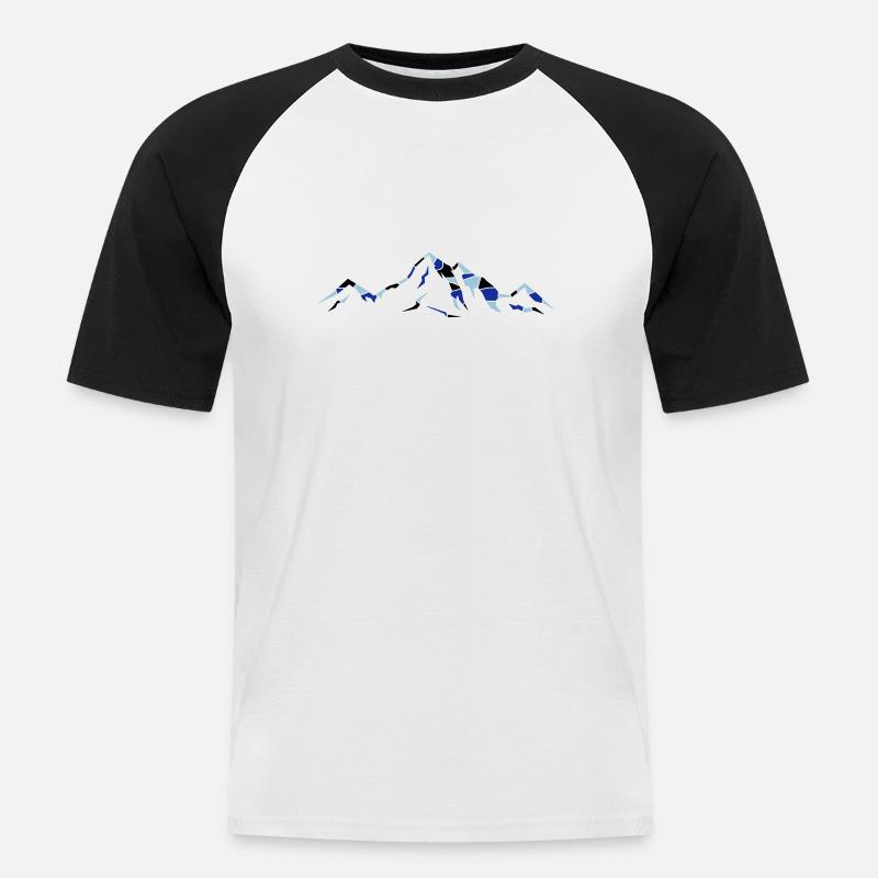 berge_02 - Männer Baseball-T-Shirt - Weiß/Schwarz