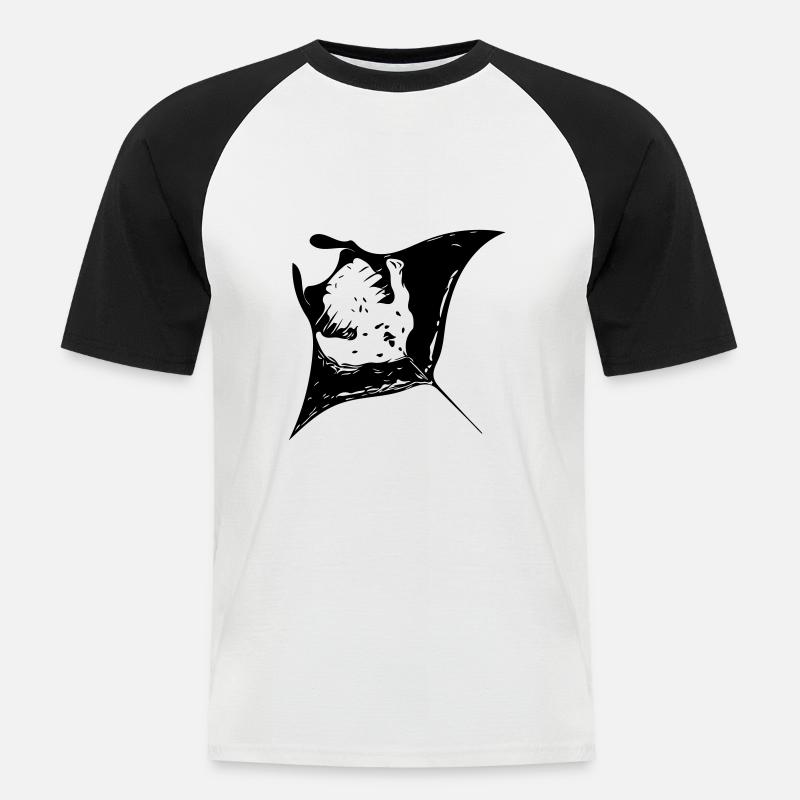 Manta Ray - devil rays - Men's Baseball T-Shirt - white/black