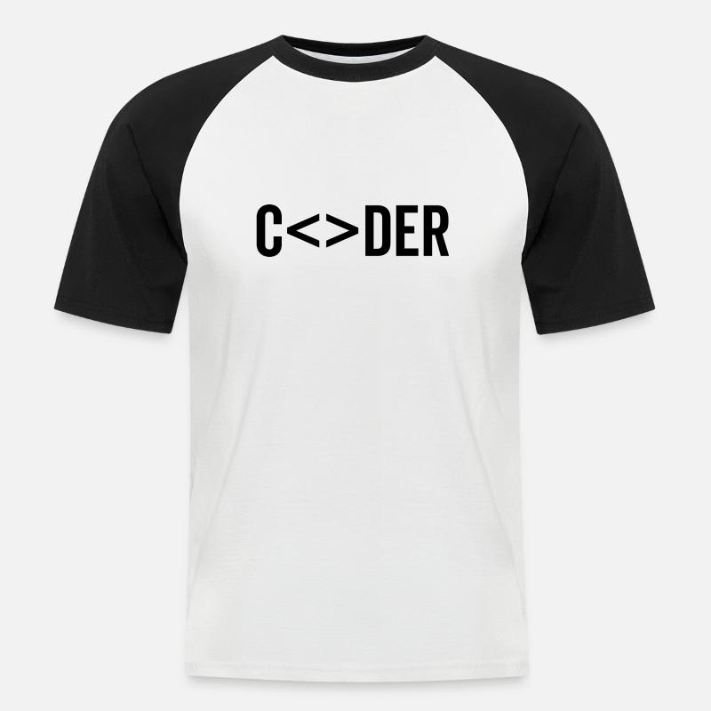 Coder - Men's Baseball T-Shirt - white/black