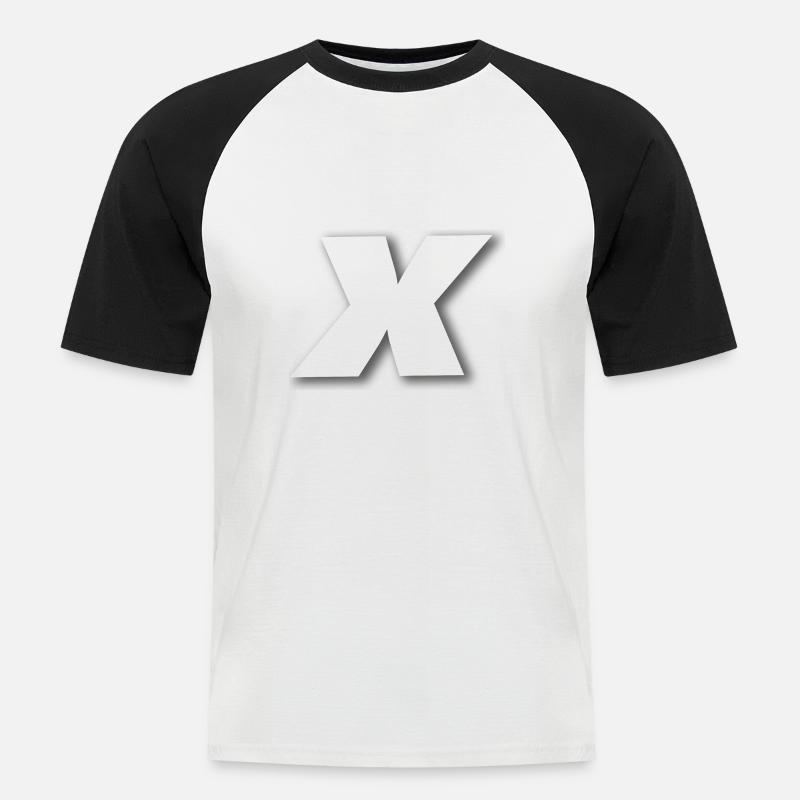 X oder mal - Männer Baseball-T-Shirt - Weiß/Schwarz