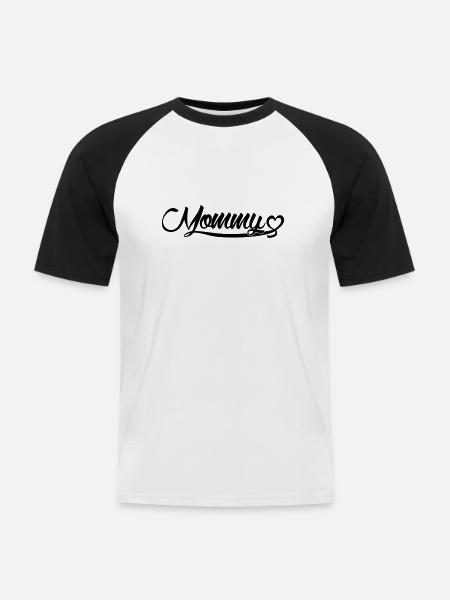 Mommy - Männer Baseball-T-Shirt - Weiß/Schwarz