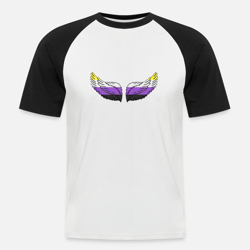 Wing Nonbinary Non-Binary Gender Nonbinary - Men's Baseball T-Shirt - white/black