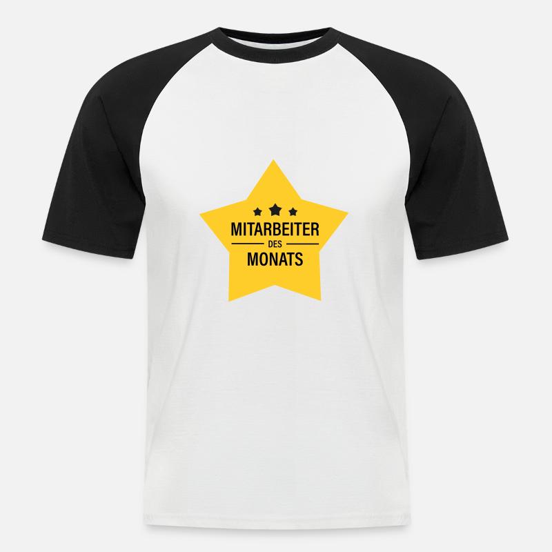 Mitarbeiter des Monats - Männer Baseball-T-Shirt - Weiß/Schwarz