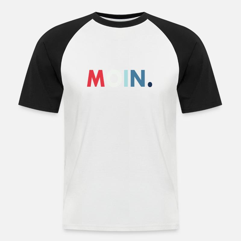 Moin Geschenk Retro - Männer Baseball-T-Shirt - Weiß/Schwarz