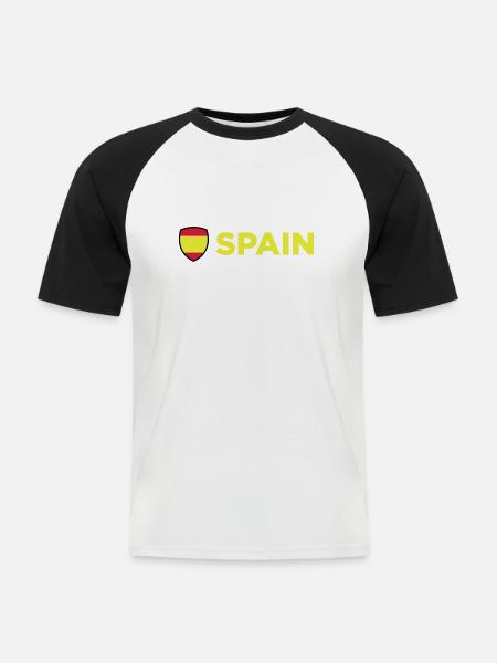 National Flag Of Spain - Men's Baseball T-Shirt - white/black