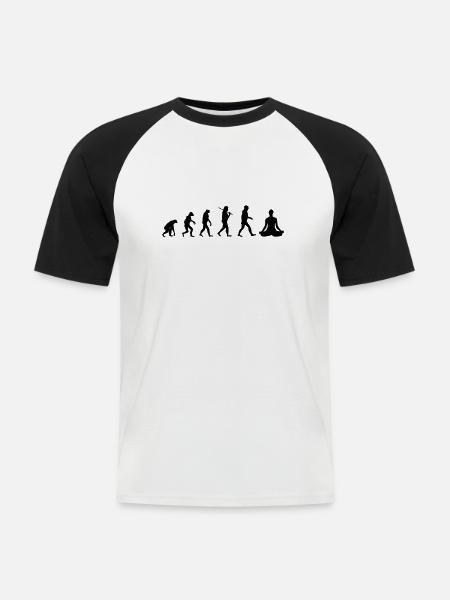 yoga - Männer Baseball-T-Shirt - Weiß/Schwarz