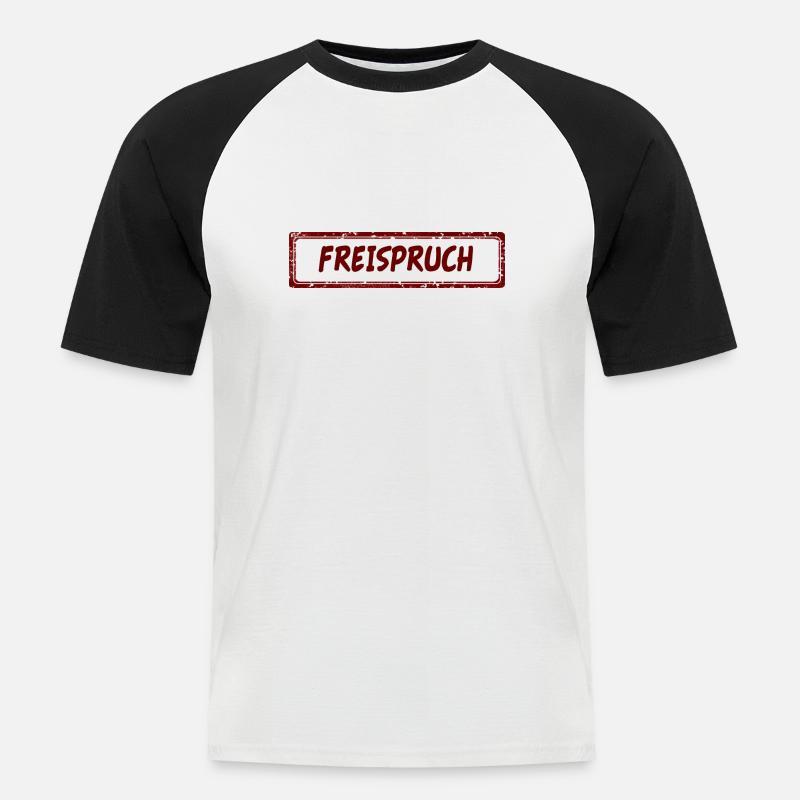 Freispruch Unschuldig Nicht Schuldig Geschenk - Männer Baseball-T-Shirt - Weiß/Schwarz