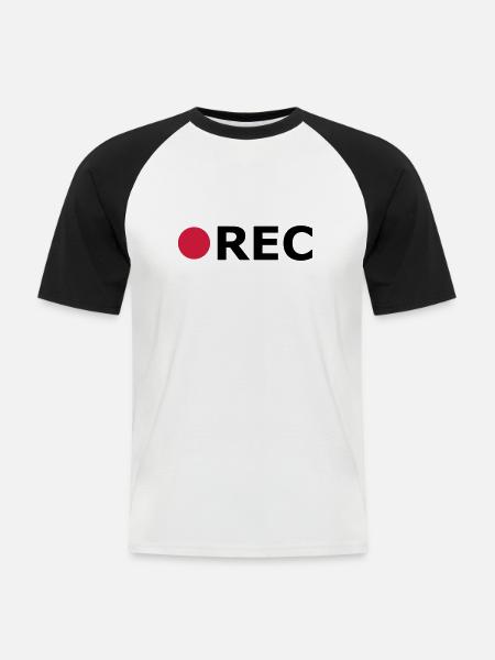 RECORD - Männer Baseball-T-Shirt - Weiß/Schwarz